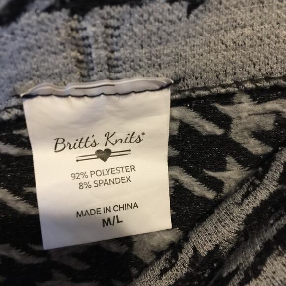 Britt's Knits Black n White Legging size M/L - Picture 3 of 4
